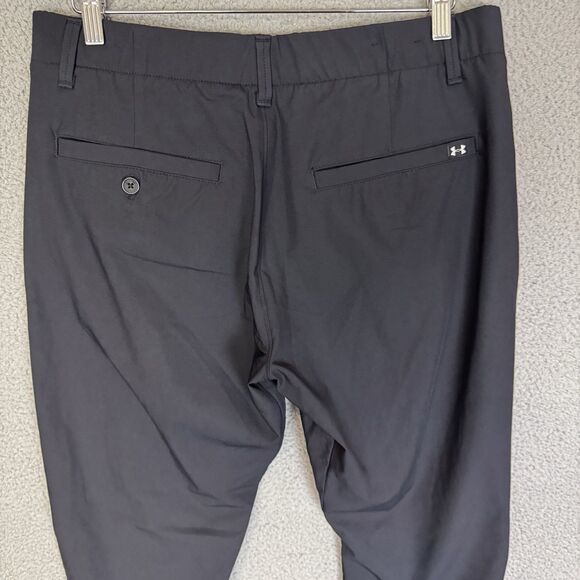 Under Armour Pants Mens 34x30 Black Golf Flat Front Casual Performance Stretch - Picture 8 of 10